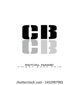 Initial logo black alphabet mirror CB
