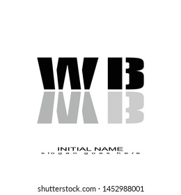 Initial logo black alphabet mirror WB