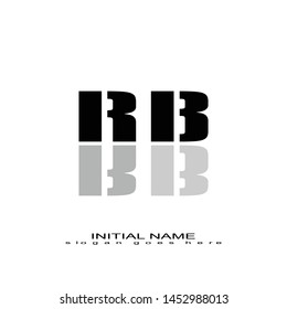 Initial logo black alphabet mirror RB