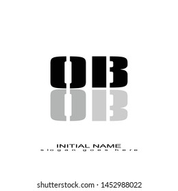 Initial logo black alphabet mirror OB