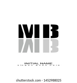 Initial logo black alphabet mirror MB