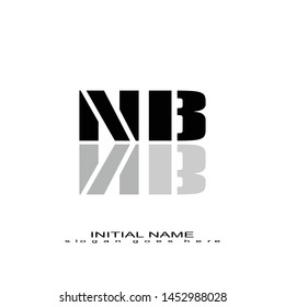 Initial logo black alphabet mirror NB