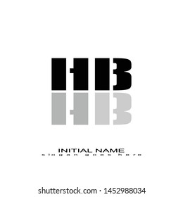 Initial logo black alphabet mirror HB