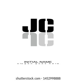 Initial logo black alphabet mirror JC