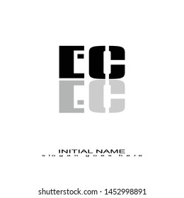 Initial logo black alphabet mirror EC