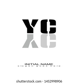 Initial logo black alphabet mirror YC