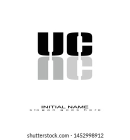 Initial logo black alphabet mirror UC