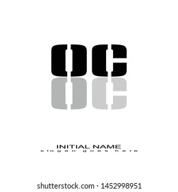 Initial logo black alphabet mirror OC