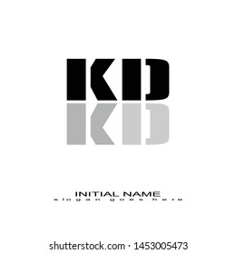 Initial logo black alphabet mirror KD