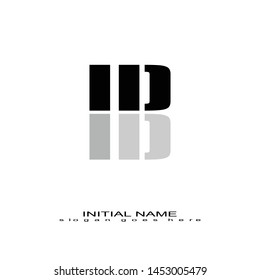 Initial logo black alphabet mirror ID