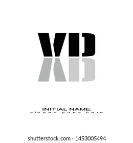 Initial logo black alphabet mirror VD