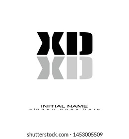 Initial logo black alphabet mirror XD