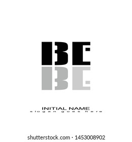 Initial logo black alphabet mirror BE
