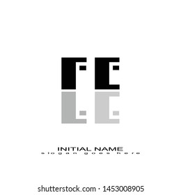 Initial logo black alphabet mirror FE