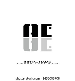 Initial logo black alphabet mirror AE