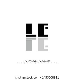 Initial logo black alphabet mirror LE