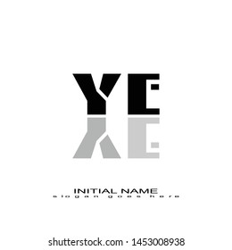 Initial logo black alphabet mirror YE