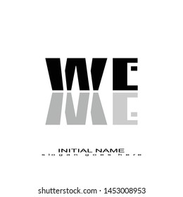 Initial logo black alphabet mirror WE