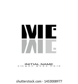 Initial logo black alphabet mirror ME