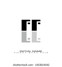 Initial logo black alphabet mirror FF