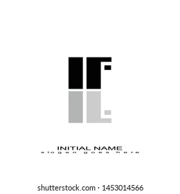 Initial logo black alphabet mirror IF