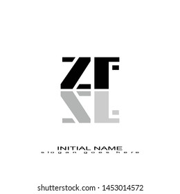 Initial logo black alphabet mirror ZF
