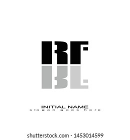 Initial logo black alphabet mirror RF