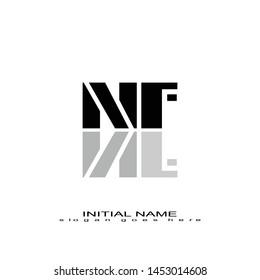 Initial logo black alphabet mirror NF