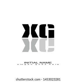 Initial logo black alphabet mirror XG