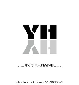 Initial logo black alphabet mirror YH