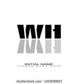 Initial logo black alphabet mirror WH