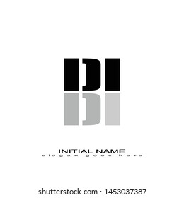 Initial logo black alphabet mirror DI
