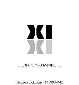 Initial logo black alphabet mirror XI