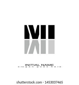 Initial logo black alphabet mirror MI