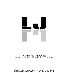 Initial logo black alphabet mirror LJ