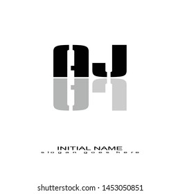 Initial logo black alphabet mirror AJ