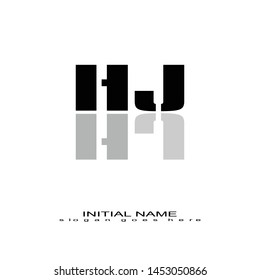 Initial logo black alphabet mirror HJ