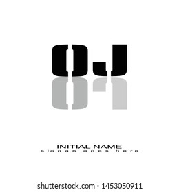 Initial logo black alphabet mirror OJ