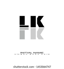 Initial logo black alphabet mirror LK