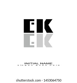 Initial logo black alphabet mirror EK