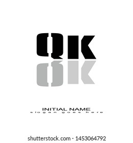 Initial logo black alphabet mirror QK