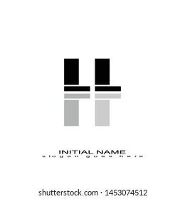 Initial logo black alphabet mirror LL
