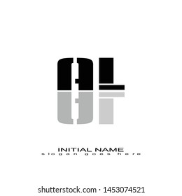 Initial logo black alphabet mirror AL
