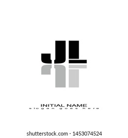 Initial logo black alphabet mirror JL