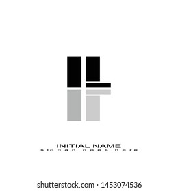 Initial logo black alphabet mirror IL