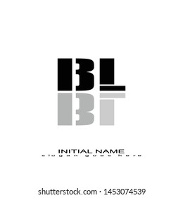 Initial logo black alphabet mirror BL