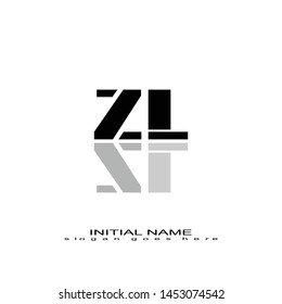 Initial logo black alphabet mirror ZL