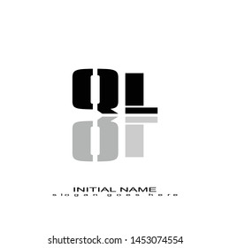 Initial logo black alphabet mirror QL