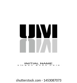 Initial logo black alphabet mirror UM