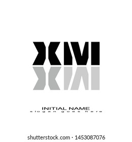 Initial logo black alphabet mirror XM